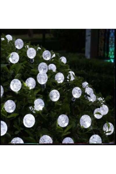 Miro Power Lumină solară de Crăciun 7 m, 50 LED-uri, bec cristal, alb rece