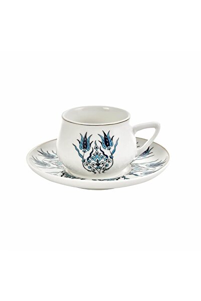 Hype Store 153.01.01.3803 Iznik Yeni Form 6 Kişilik Kahve Fincanı, Beyaz