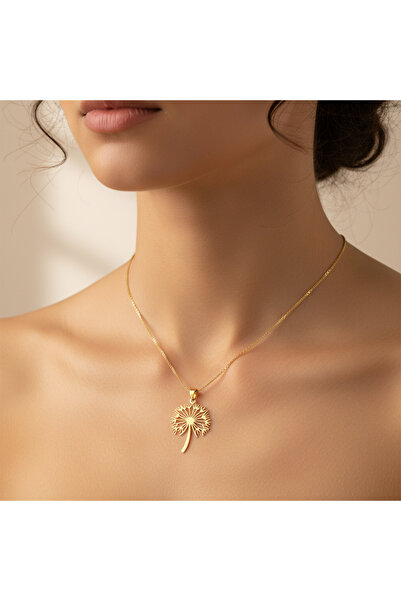 TabiTela 14 ayar altın kolye ucu karahindiba GM8818 1 gr