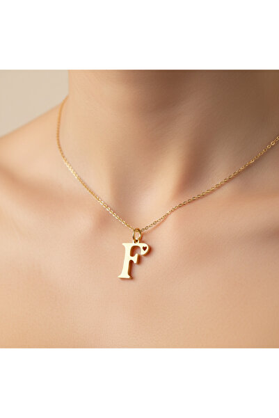 TabiTela 14 ayar altın kolye ucu Harf F GM6042 0.5 gr