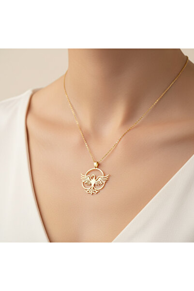 TabiTela 14 ayar altın kolye ucu anka kuşu GM4863 0.5 gr