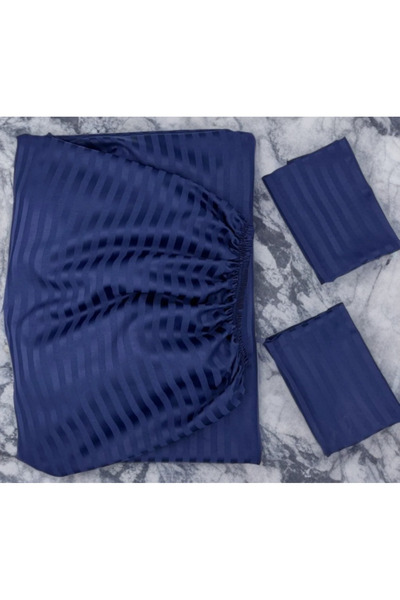 Demya Home 100% Cotton Satin Double Elastic Fitted Sheet and Pillowcase with Cover (1St Layer) Class Domestic Production)