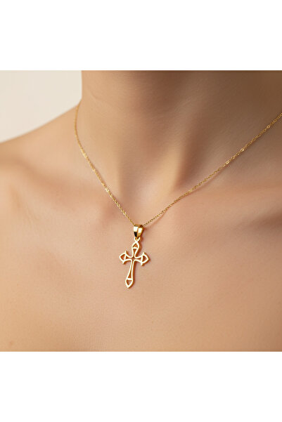 TabiTela 14 ayar altın kolye ucu haç GM4241 0.5 gr