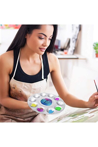 Generic Round metal paint mixing palette for professional art, watercolor, oil painting and crafts