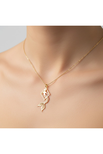 TabiTela 14 ayar altın kolye ucu Deniz Kızı GM5610 1 gr