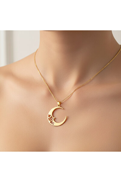 TabiTela 8 ayar altın kolye ucu ay ve yıldız GM7553 0.5 gr