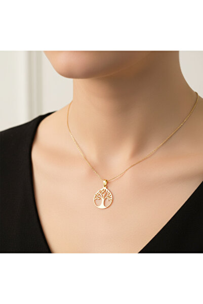 TabiTela 8 ayar altın kolye ucu ağaç GM8303 1 gr