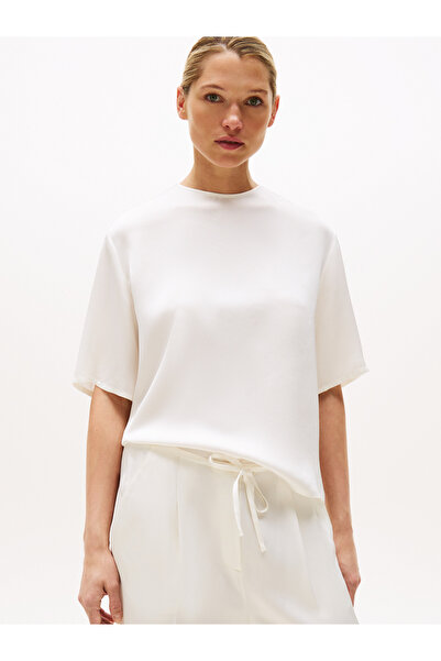 Tommy Hilfiger C-NECK RELAXED T-SHIRT Kadın Beyaz Bluz - WW0WW45900