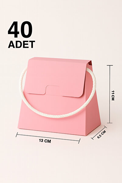 ByMeyla 40 Adet Özel Tasarım Hediye Kutusu Hediye Çanta Boş Karton Çanta Hedi...