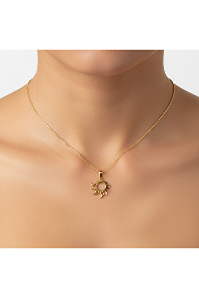 TabiTela 8 ayar altın kolye ucu güneş GM1363 0.5 gr