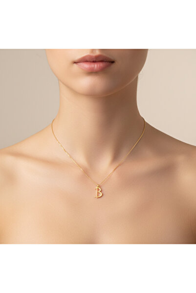 TabiTela 8 ayar altın kolye ucu Harf B GM9457 0.5 gr