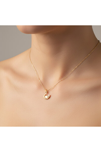 TabiTela 8 ayar altın kolye ucu kuğu GM8198 0.5 gr