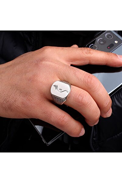 TAKI925 925 Ayar Gümüş Hiç Yazılı Figürlü Erkek Yüzük