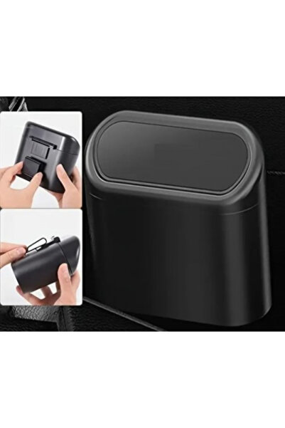 KTT Car Trash Can with Lid Organized Black Color Stylishly Designed Functional Product