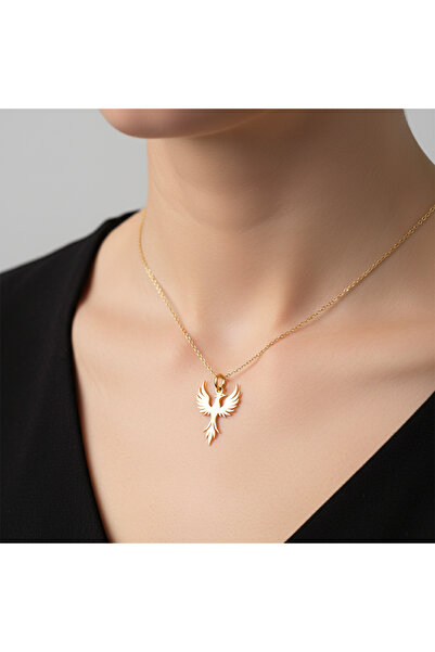 TabiTela 14 ayar altın kolye ucu anka kuşu GM4862 1 gr