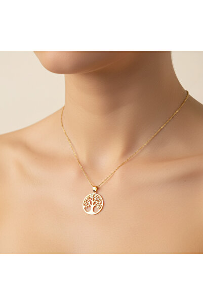 TabiTela 8 ayar altın kolye ucu ağaç GM5107 0.5 gr