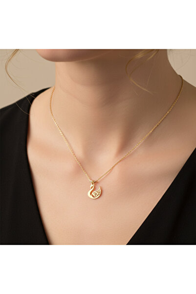 TabiTela 8 ayar altın kolye ucu kuğu GM5071 0.5 gr