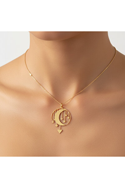 TabiTela 8 ayar altın kolye ucu ay GM6341 0.5 gr