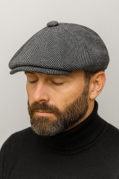 PaminBags Aksesuar Fragmented Fish Scale Beckham Peaky Cap Hat