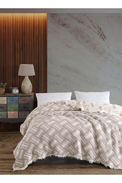 Çulha غطاء سرير مزدوج من قماش الموسلين المبطن، مصنوع من القطن بنسبة 100%، من ...