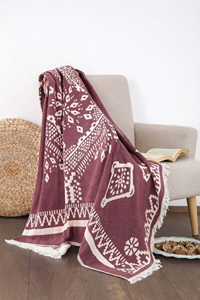 Çulha Dante Bordo,100% Cotton 130X170 cm Tv Blanket