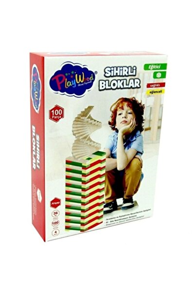 JOYFUL CHİLD Kutuda Ahşap 100 Parça Sihirli Bloklar