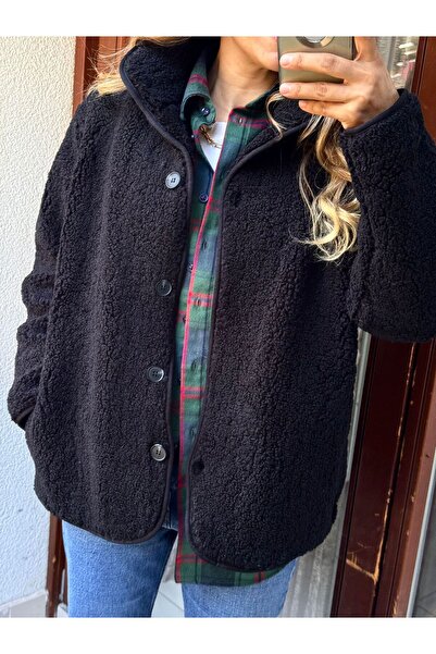 Marka Butikmayamoda Siyah Teddy Yumos Mont