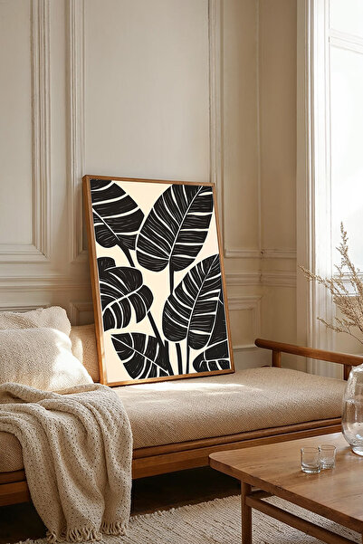 Dekorsiahome Tek Parça Ahşap Çerçeveli Oturma Odası Salon Mutfak Tablosu TK1841