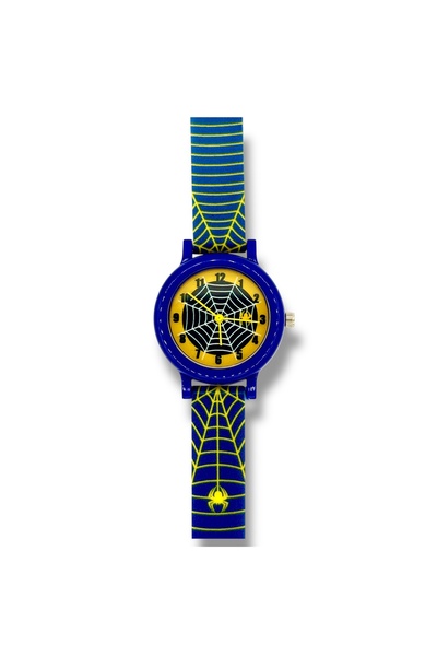 Coliseum Fm Analog Children's Watch with Spider Web Figure Yellow-Dark Blue - Fmcls61