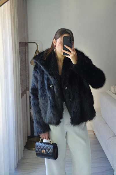 Hollyhocks Blană artificială premium cu textura moale și căptușită (are o buz...