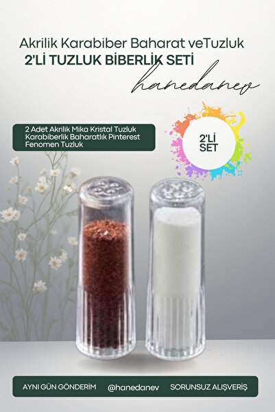 Hanedanev 2 Pieces Acrylic Mica Crystal Salt Shaker Pepper Shaker Spice Rack ...