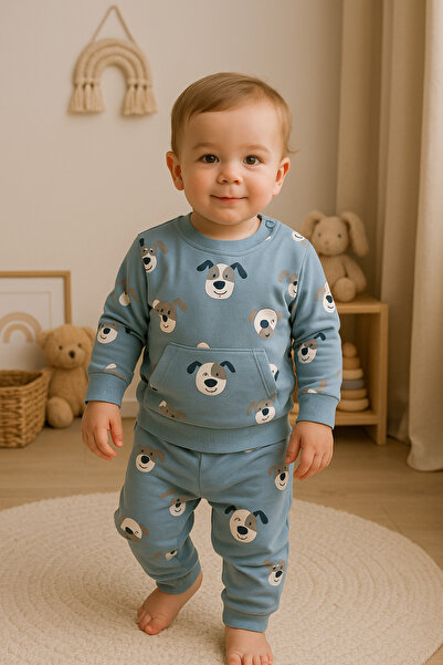 babynow Babynova Dog Printed Baby Boy Set