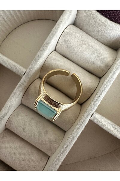 ringbox Ice Blue Paraiba Stone Gold Ring