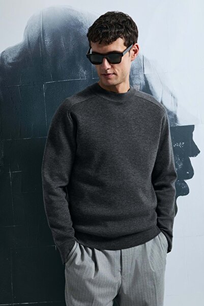 Kocamanlar Ayakkabı Lufian 112090159 Herman Kazak Men's Sweatshirt Gray