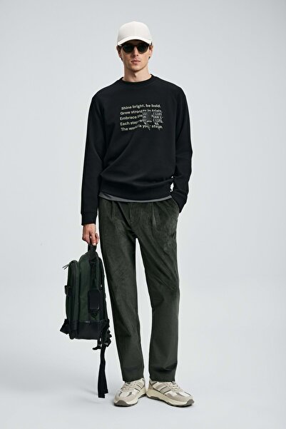 Kocamanlar Ayakkabı Lufian 112030174 Shadow Men's Sweatshirt Black