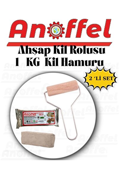 Anoffel Wooden Clay Role Play and 1 kg Clay Dough 2-Piece Set