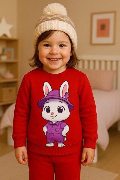 playwear Παιδικό unisex φούτερ με σχέδιο κουνελιού, από χτενισμένο βαμβάκι 3 ...