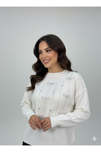 Blue Morpho Bow Row Knitwear Stone Skirt Top Crop Sweater