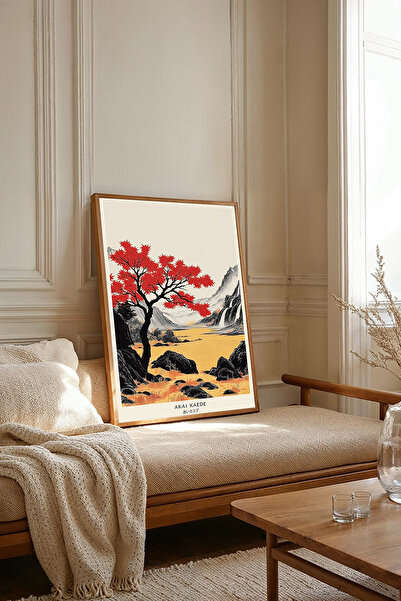 Dekorsiahome Tek Parça Ahşap Çerçeveli Oturma Odası Salon Mutfak Tablosu TK1856