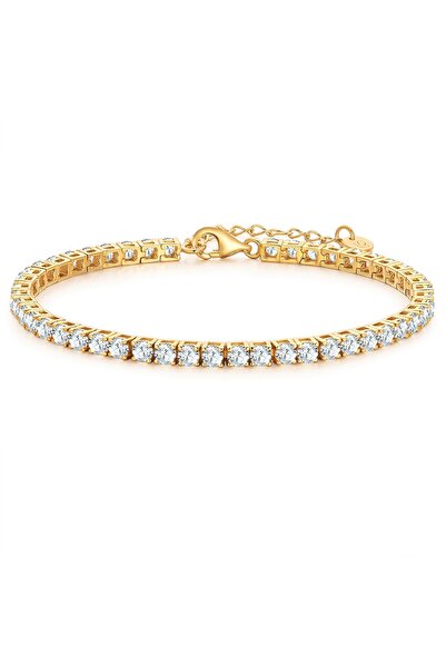 Glanzstücke München Silberarmband Armband Sterling Silber gelbgold Zirkonia weiß