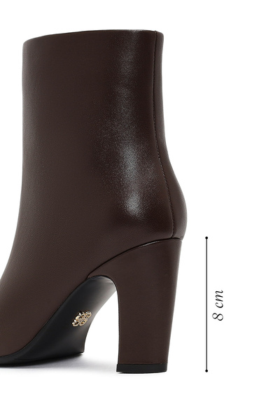 Derimod Kadın Kahverengi Kalın Topuklu Deri Bot 25WFD491118