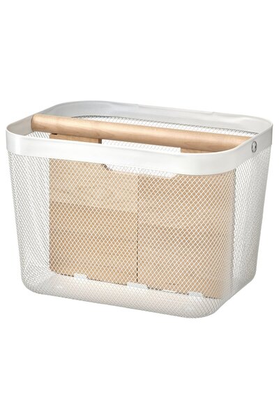 IKEA RISATORP Basket with compartments, white, 33 x 24 x 23 cm