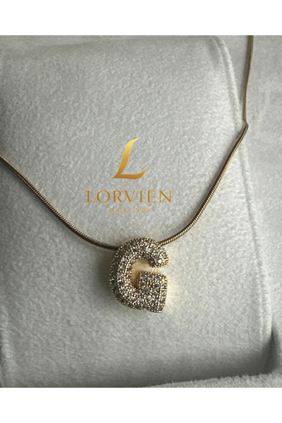 Lorvien Özel Gold Seri Harf Kolye G Harfi