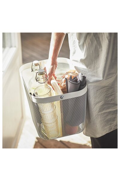 IKEA RISATORP Basket with compartments, white, 33 x 24 x 23 cm