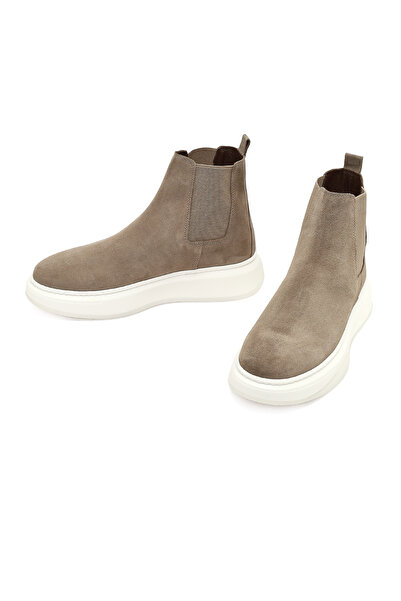 Derimod Erkek Bej Kalın Tabanlı Süet Deri Chelsea Bot 25WFD632110