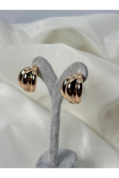 Uzak Işıklar Steel Earrings Thick Moon Model Rose Gold