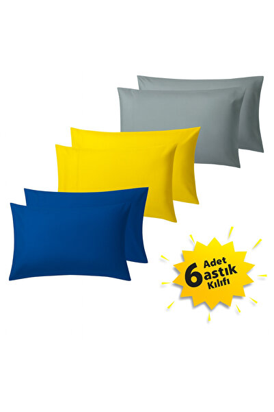 Loova 6 قطع غطاء وسادة 100% قطن مقاس 50×70 بوصة مع خياطة متقنة وسحاب باللون ا...