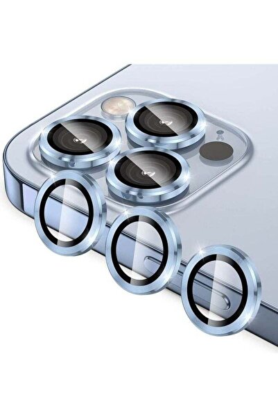 HEXABEX واقي عدسة الكاميرا 3 قطع لهاتف iPhone 13 Pro / 13 Pro Max - أزرق سييرا