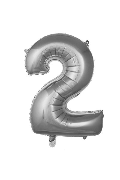 FESTİLO بالون فويل رقم فضي اللون 34 بوصة 76 سم متوافق مع الهيليوم