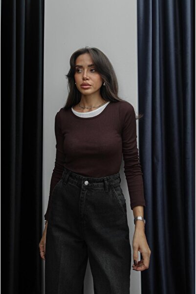 Havoş Brown Double Layered Blouse